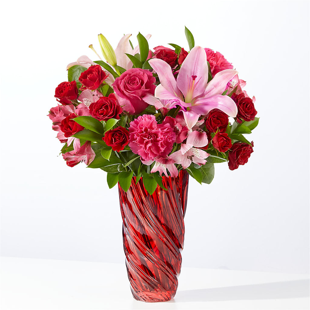 In Love Bouquet with Luxe Swirl Vase – RESILIENT ROSES FLORAL & DECOR LLC, Jacksonville FL