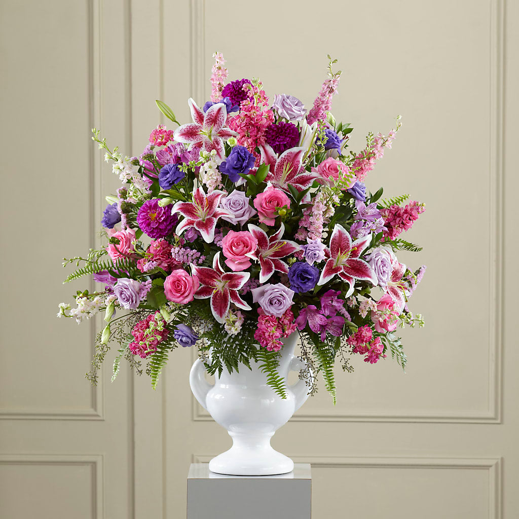 Peaceful Tribute Arrangement – RESILIENT ROSES FLORAL & DECOR LLC, Jacksonville FL