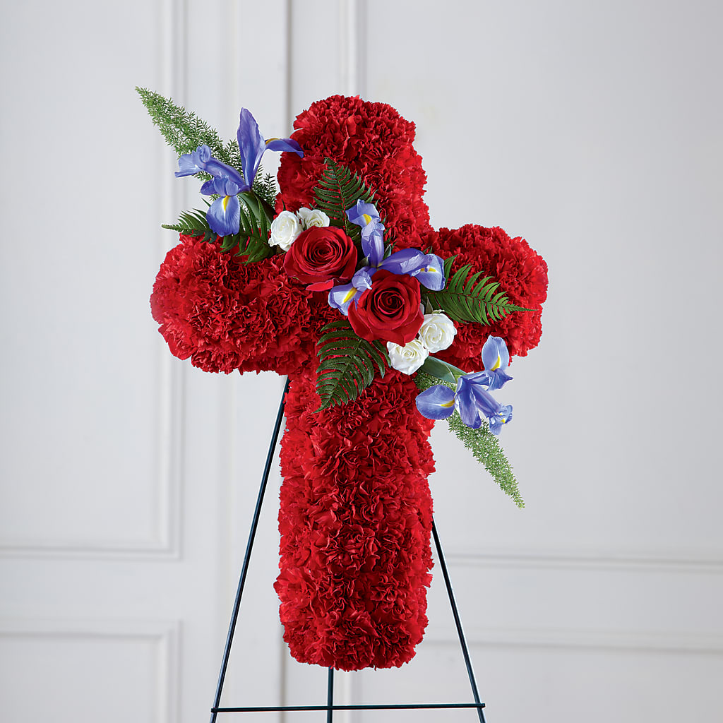 Faithful Hero Floral Cross – RESILIENT ROSES FLORAL & DECOR LLC, Jacksonville FL