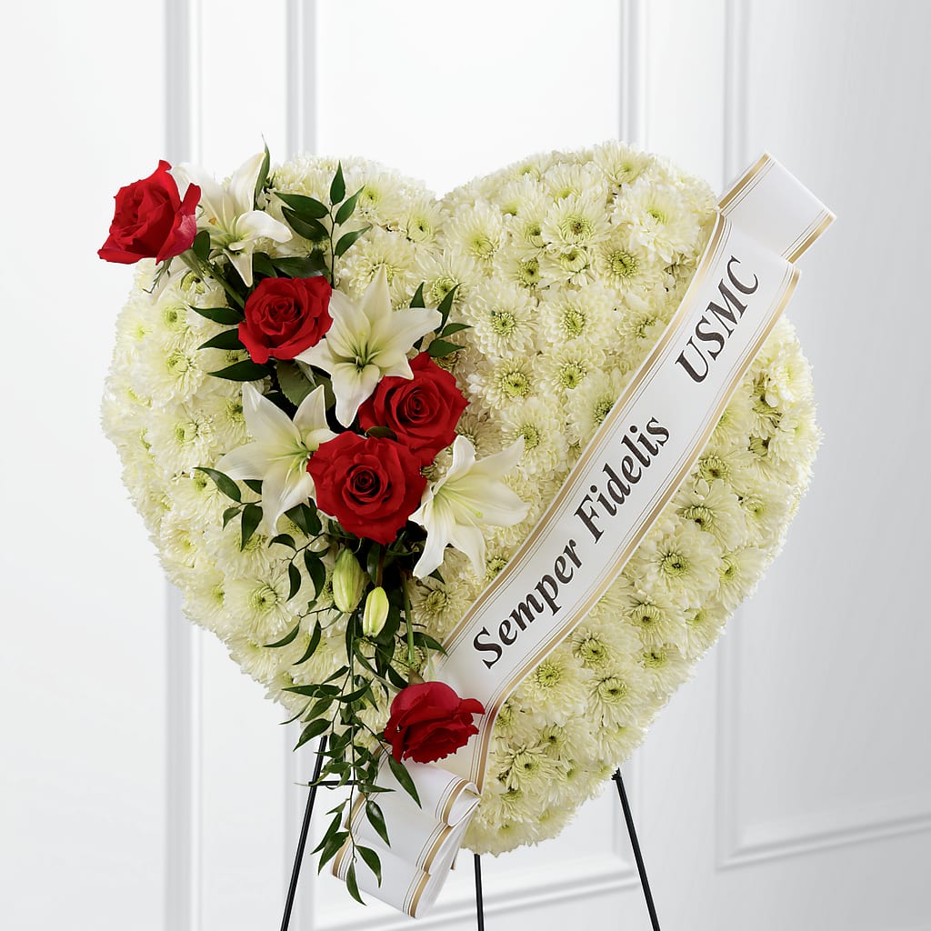 Heartfelt Hero Standing Heart – RESILIENT ROSES FLORAL & DECOR LLC, Jacksonville FL