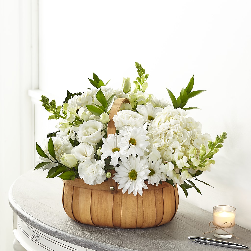 Pure Ivory Basket – RESILIENT ROSES FLORAL & DECOR LLC, Jacksonville FL