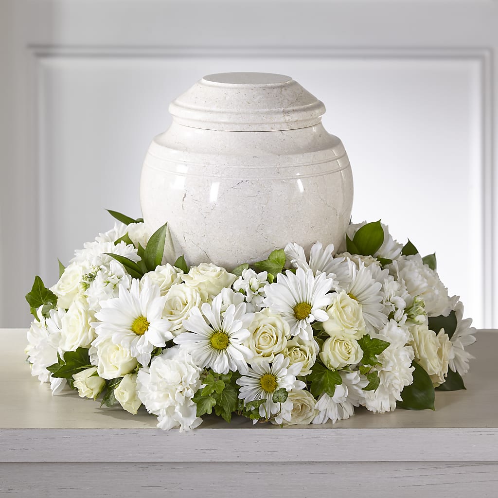 Ivory Gardens Cremation Adornment – RESILIENT ROSES FLORAL & DECOR LLC, Jacksonville FL