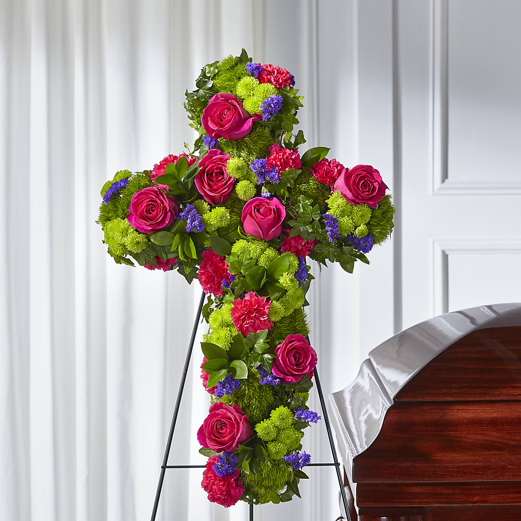 Tribute Rose Floral Cross – RESILIENT ROSES FLORAL & DECOR LLC, Jacksonville FL