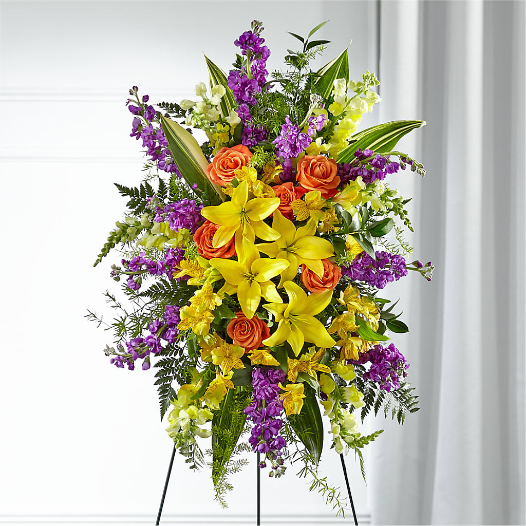 Thoughtful Prayers Standing Spray – RESILIENT ROSES FLORAL & DECOR LLC, Jacksonville FL