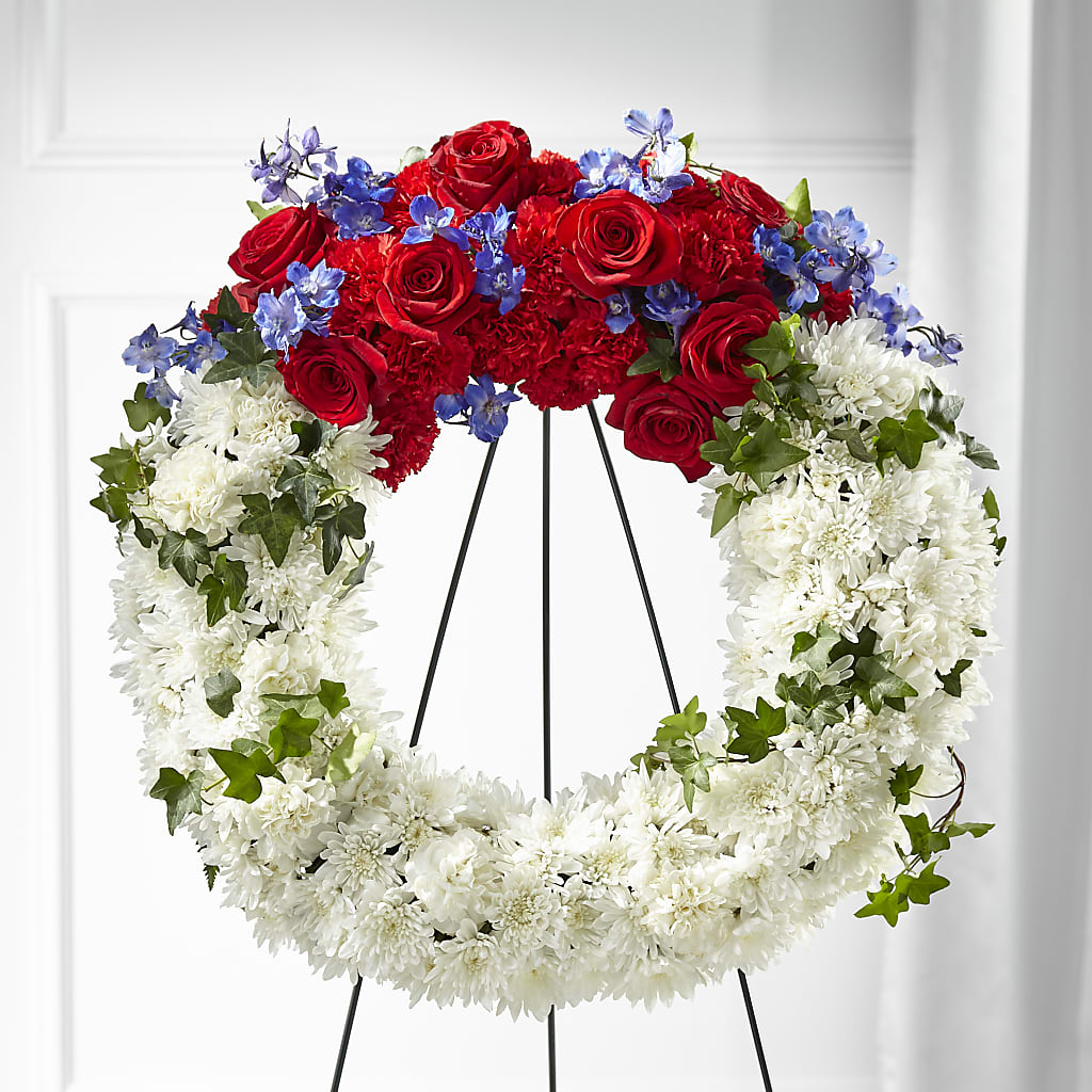 Patriotic Passion Wreath – RESILIENT ROSES FLORAL & DECOR LLC, Jacksonville FL