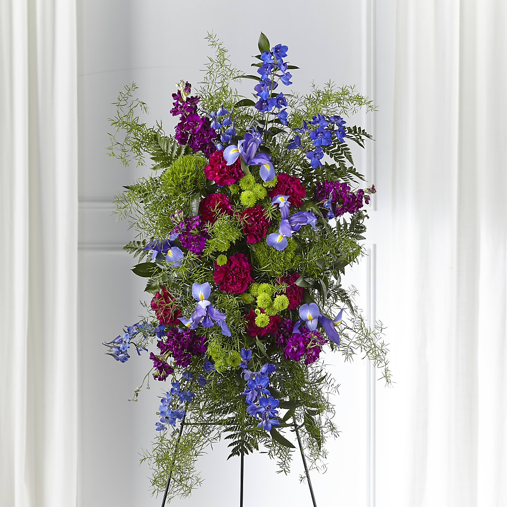 Heavenly Skies Standing Spray – RESILIENT ROSES FLORAL & DECOR LLC, Jacksonville FL