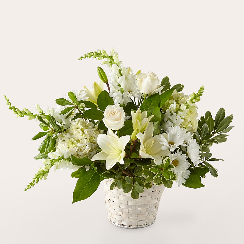 Ivory Elegance Floral Basket – RESILIENT ROSES FLORAL & DECOR LLC, Jacksonville FL