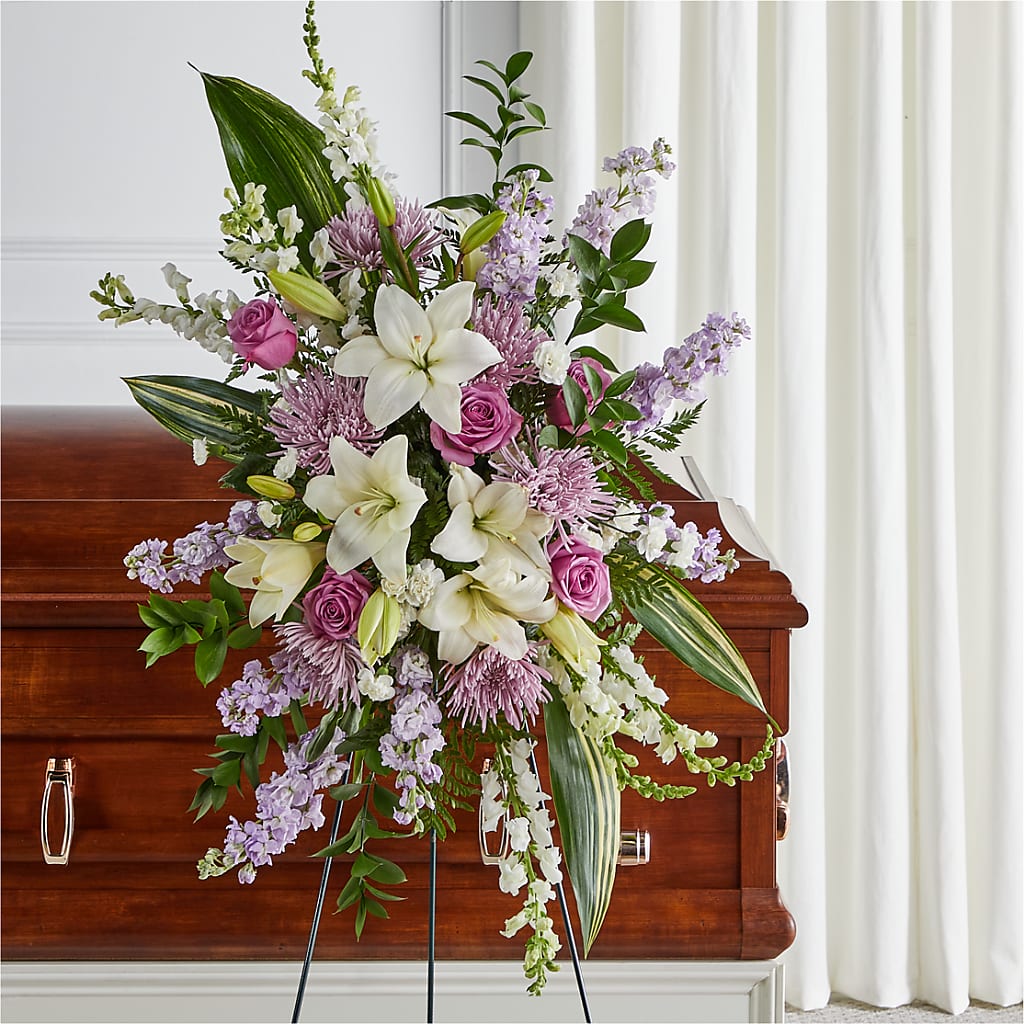 Grateful Hearts Standing Spray – RESILIENT ROSES FLORAL & DECOR LLC, Jacksonville FL
