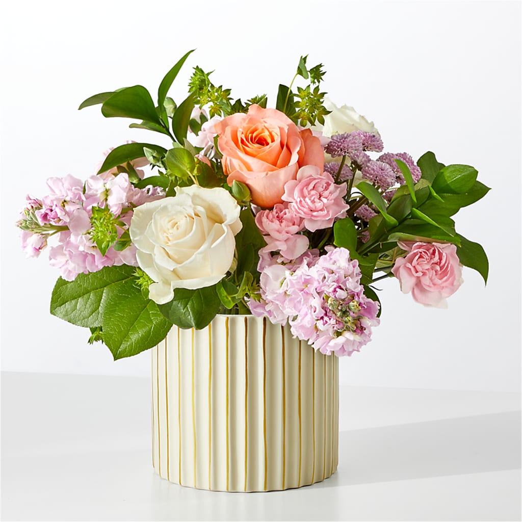 French Market Bouquet with Ivory Vase – RESILIENT ROSES FLORAL & DECOR LLC, Jacksonville FL