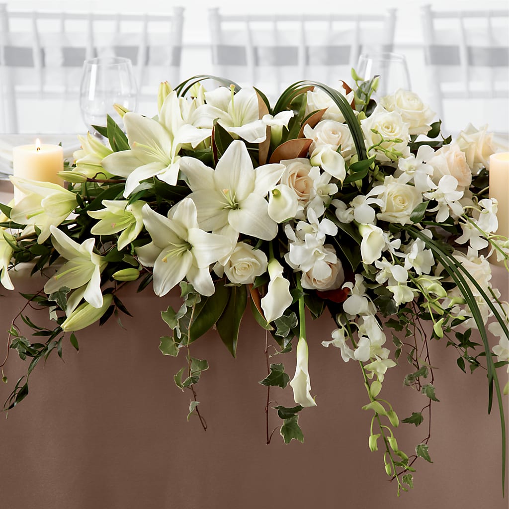White Linen Arrangement – RESILIENT ROSES FLORAL & DECOR LLC, Jacksonville FL