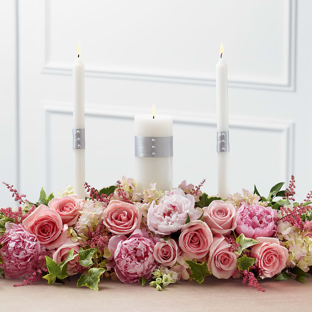 Worldwide Romance Unity Candle Arrangement – RESILIENT ROSES FLORAL & DECOR LLC, Jacksonville FL