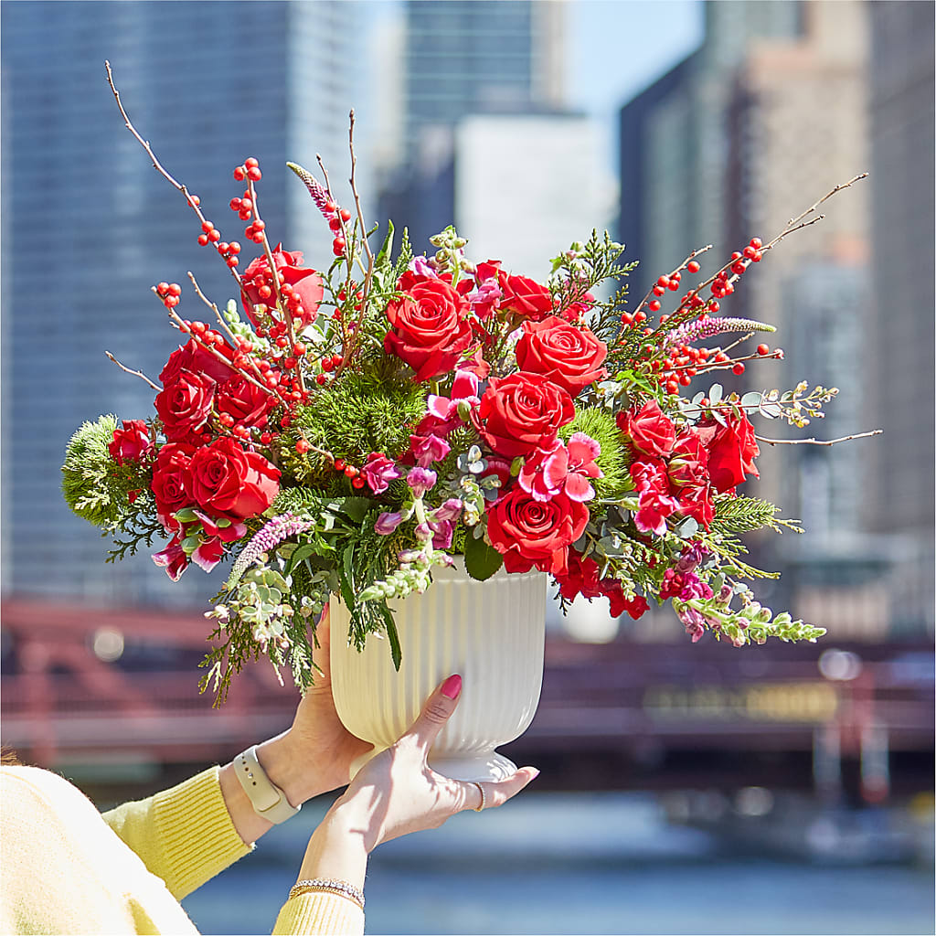 Big Red Bow Bouquet – RESILIENT ROSES FLORAL & DECOR LLC, Jacksonville FL