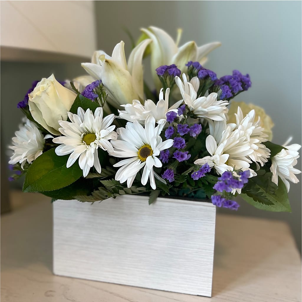 Beyond Blue Box Bouquet – RESILIENT ROSES FLORAL & DECOR LLC, Jacksonville FL