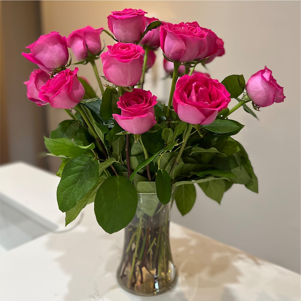Long Stem Pink Rose Bouquet – RESILIENT ROSES FLORAL & DECOR LLC, Jacksonville FL
