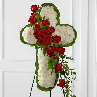 Floral Cross Easel – RESILIENT ROSES FLORAL & DECOR LLC, Jacksonville FL