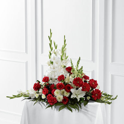 Crimson & White Arrangement – RESILIENT ROSES FLORAL & DECOR LLC, Jacksonville FL