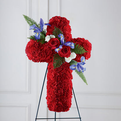 Faithful Hero Floral Cross – RESILIENT ROSES FLORAL & DECOR LLC, Jacksonville FL