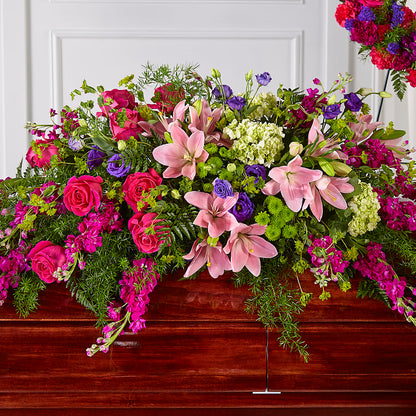 Radiant Tribute Casket Spray – RESILIENT ROSES FLORAL & DECOR LLC, Jacksonville FL