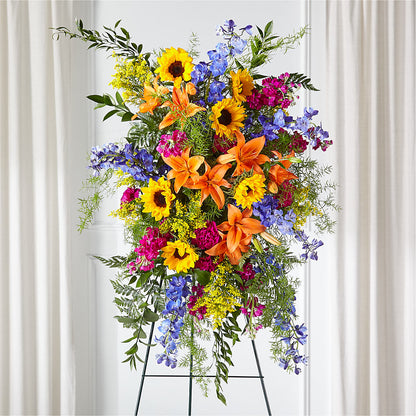Sunlit Memories Standing Spray (Standard) – RESILIENT ROSES FLORAL & DECOR LLC, Jacksonville FL