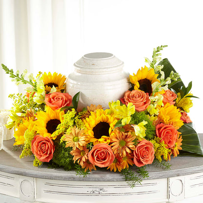 Faithful Sunflower Cremation Adornment – RESILIENT ROSES FLORAL & DECOR LLC, Jacksonville FL