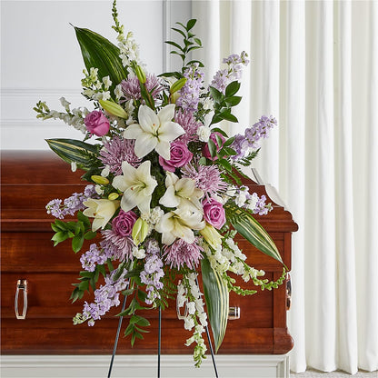 Grateful Hearts Standing Spray – RESILIENT ROSES FLORAL & DECOR LLC, Jacksonville FL