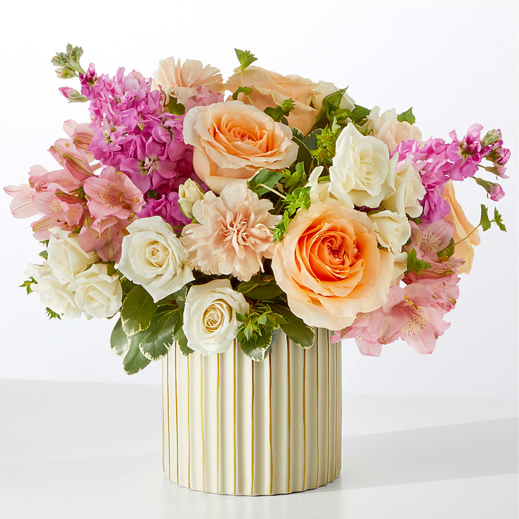 Paradise Bouquet with Ivory Vase – RESILIENT ROSES FLORAL & DECOR LLC, Jacksonville FL