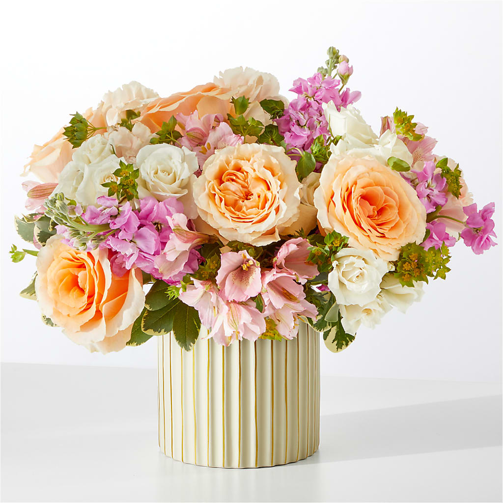 Paradise Bouquet with Ivory Vase – RESILIENT ROSES FLORAL & DECOR LLC, Jacksonville FL