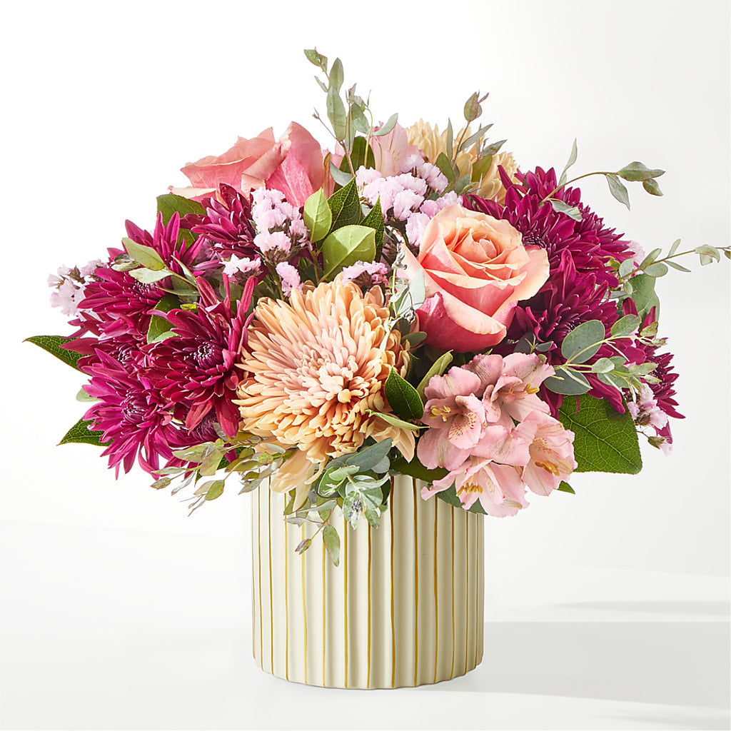 Berry Cobbler Bouquet with Ivory Vase – RESILIENT ROSES FLORAL & DECOR LLC, Jacksonville FL