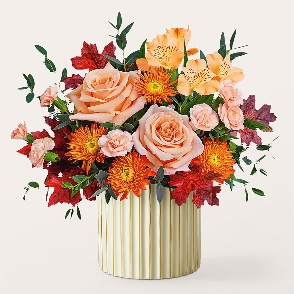 Spiced Latte Bouquet with Ivory Vase – RESILIENT ROSES FLORAL & DECOR LLC, Jacksonville FL