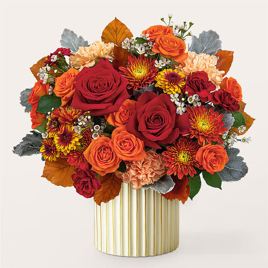 Merlot Bouquet with Ivory Vase – RESILIENT ROSES FLORAL & DECOR LLC, Jacksonville FL