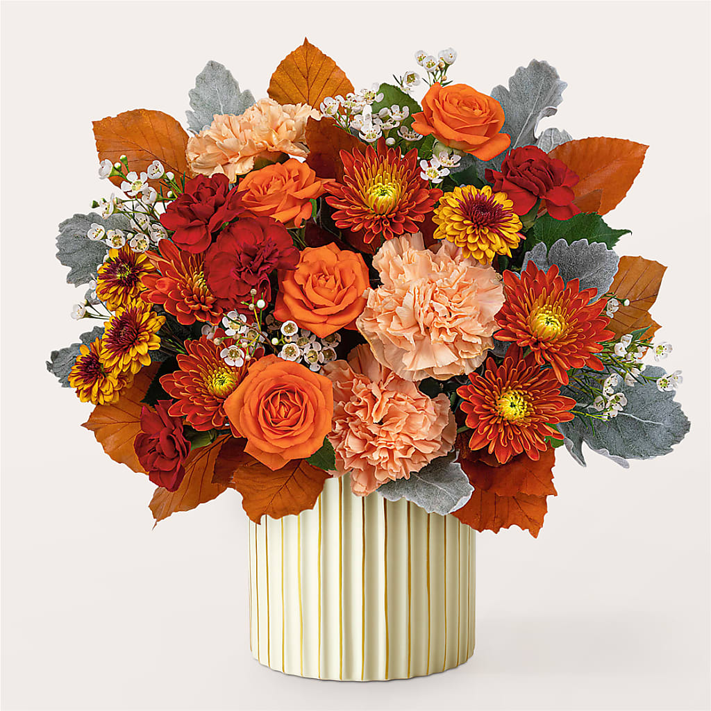 Merlot Bouquet with Ivory Vase – RESILIENT ROSES FLORAL & DECOR LLC, Jacksonville FL