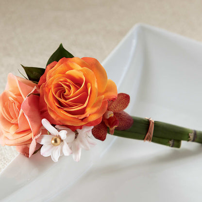 Sunset Dream Boutonniere – RESILIENT ROSES FLORAL & DECOR LLC, Jacksonville FL