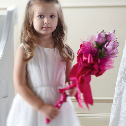 Sparkle Pink Flower Girl Bouquet – RESILIENT ROSES FLORAL & DECOR LLC, Jacksonville FL