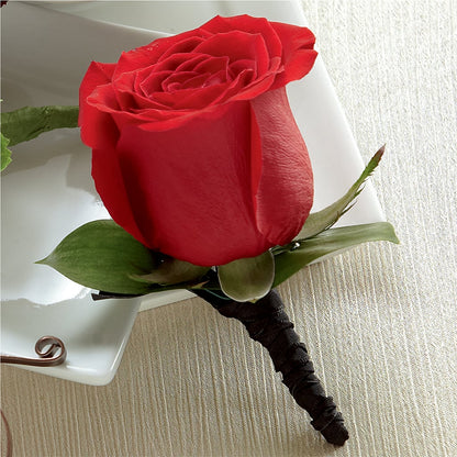 Red Rose Boutonniere – RESILIENT ROSES FLORAL & DECOR LLC, Jacksonville FL