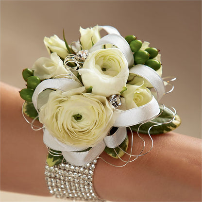 White Wedding Corsage – RESILIENT ROSES FLORAL & DECOR LLC, Jacksonville FL